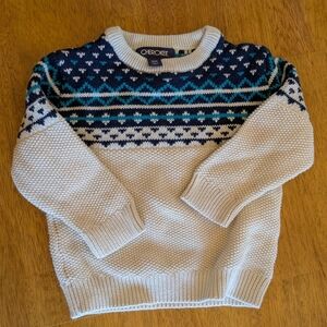 Cherokee Knit Sweater with Blue and White Pattern